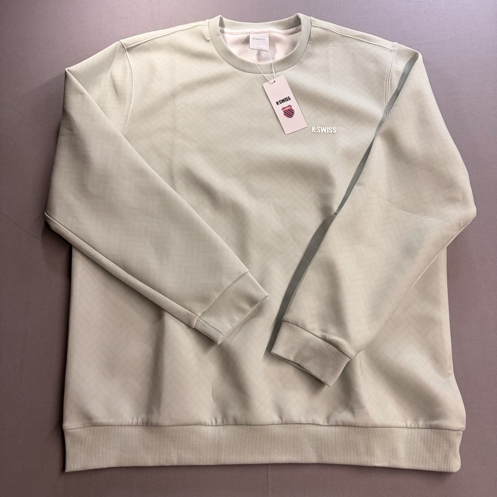 K-Swiss Crewneck Sweatshirt Large Sage Green Tennis Pullover 1013751-020-L NWT